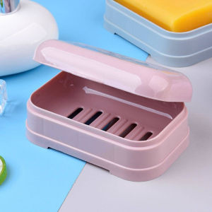 Besee | Creative Portable Soap Box With Cover Draining Double Layers