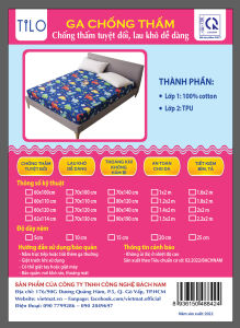 Ga chống thấm 2 lớp Cotton TILO cho cũi giường lau được không nóng bí không sột soạt giặt máy lâu bền