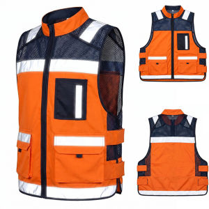 AYGHK Leadership Reflective Vest Vest Safety Suit Cycling Driving Traffic Construction Site Fluorescent Vest Clip