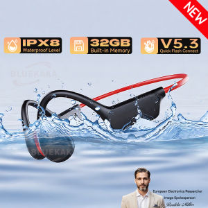 New True Bone Conduction IPX8  Waterproof  Swimming Headphones Wireless Earphone Bluetooth Sport Headset MP3 With Mic For Runnin