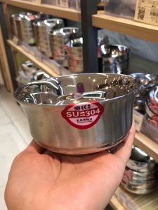 Double Layer Stainless Steel Insulated Soup Bowl for Cooking Noodles Egg Drop Soup Children Adults Home Use Large Size Bowl