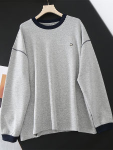 Áo Nỉ Dài Tay Rộng Rãi Thoải Mái Cho Nữ Mùa Thu 2025 Áo Hoodie Màu Trơn Cổ Tròn Dáng Thường