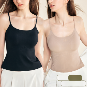 MiiOW | Womens Ice Silk Integrated Vest Sweet Style Underwear Base Layer Tank Top With Chest Pad Suitable For All Seasons