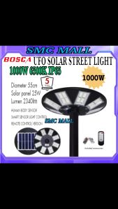 BOSCA 3Years Warranty 1000W Solar Garden Light Solar Street Light Outdoor Solar Light Remote Control Sensor UFO 1000W
