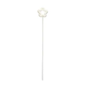 360 Degree Rotating Floral Silicone Straw Brush with Spiral Bristles for Baby Bottle Nipple Tube Deep Cleaning Baby Safe Straw C
