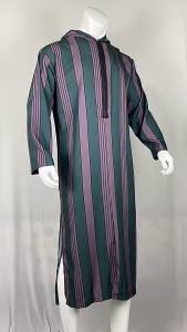 European and American Loose plus Size Mens Clothing AliExpress Long Hooded Jumpsuit Cross-Border Striped Printed Muslim Robe