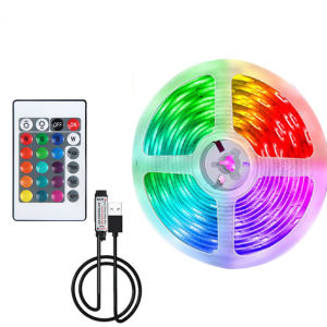 Dải Đèn LED 5V 1-5M RGB Với Điều Khiển Từ Xa Hồng Ngoại 24 Phím USB Để Thay Đổi Màu Sắc Và Điều Chỉnh Độ Sáng SMD Dùng Trang Trí Ngày Lễ