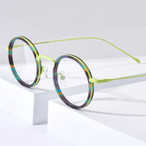FONEX Acetate Titanium Glasses Women New Fashion Brand Design Retro Round Eyeglasses Frame Men Vintage Japanese High-Quality Optical Eyewear 85844