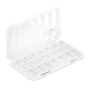 Untior AM/PM Pill Case Transparent Portable Medicine Organizer Travel Pill Case Great for Storing Vitamins Pills Supplements