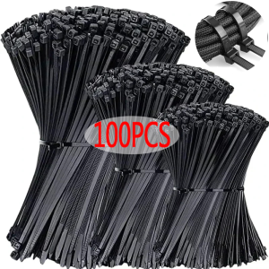 100Pcs Multipurpose Nylon Cable Ties Self Locking Zip Tie Cable Strap Heavy Duty Reusable Adjustable Durable ZipTie