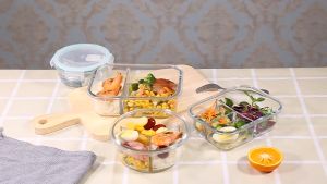 [SG Stock] 3-Partition Glass Lunch Box with Cutlery Storage | High Heat Resistance | BPA Free and Leak Proof | Meal Prep Bento Box | Microwave Safe Container | Food Container | Food Storage | by My Gourmet Ware