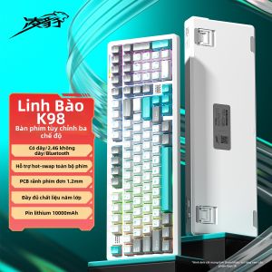 Lingbao | Bàn Phím Cơ Không Dây K98 Kết Cấu Gasket Hotswap Pin 10000mAh