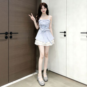 CHANGTONG | Trendy Petite Unique Bow Waist Pleated Short Summer Dress