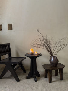 Wabi Sabi Style Solid Wood Side Table