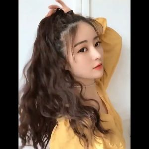 หางม้า สังเกราห์ ทรงตรง สีดํา แฟชั่นสำหรับผู้หญิง 35-45-55cm สำหรับการเงาหรือไม่ ไม่เงา เหมือนผม 35-45-55cm