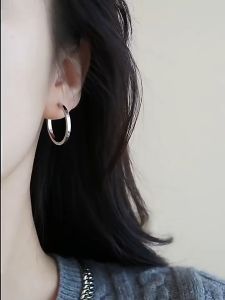 earrings gold pawnable 18k Hoop earrings womens simple temperament design Accessories Jewelry Gifts Hypoallergic