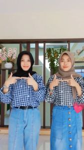 Kiren kemeja blouse/kemeja wanita import 2024/atasan wanita terbaru/kekinian/termurah