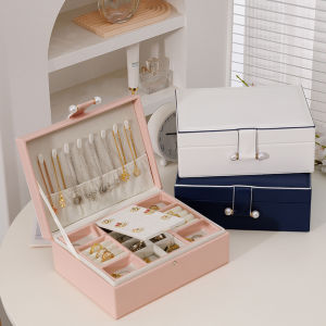 Jewelry Storage Box Portable Travel Jewelry Bag Earrings Necklace Storage Case for Women Ring Organizer PU Leather Display Cas
