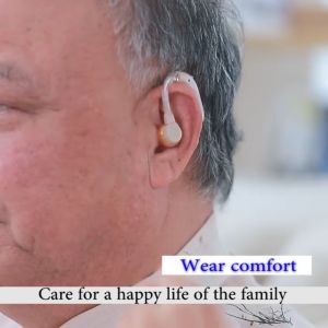 Rechargeable Hearing Aid Volume Adjustable Elderly Invisible Sound Amplifier Behind Ear Rechargeable Digital For Elder deaf-aid  Adjustable Sound Voice Amplifier (suit for both ear) Set of One Rechargeable Hearing Aid