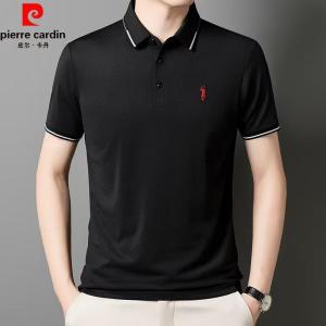 Pierre Cardin Mens Ice Silk Short Sleeve Polo Shirt Casual Lightweight Summer Loose Fit Fashionable Half Sleeve T-Shirt