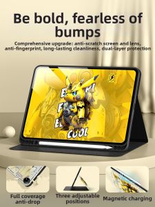 Magnetic Protective Case for Tablet with Pen Slot