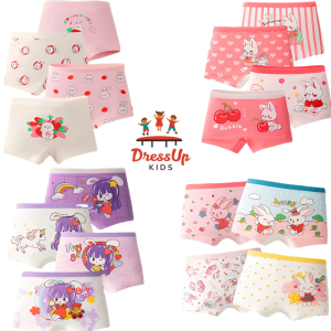 Trendy Kids 4-in-1 Underwear – Summer Thin Style Pure Cotton Panties for Girls (1-14Y)