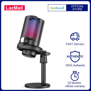 Gaming Microphone USB PC Mic for Podcasts Videos Streaming Condenser Mic with Quick Mute Tripod Stand Pop Filter RGB Indicator Shock Mount Rotate gain button Compatible with PS4/5/PC