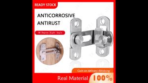 Kunci Pintu Rumah 90 Derajat Alat Keamanan Gesper Baja Nirkarat Slot Pintu Geser Sliding Size Kecil