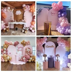 Elegant Iron Pipe Wedding Arch Kit - 3pcs N-Shaped Flower Stand with Rose Gold Finish Easy Assembly for Festive Decor