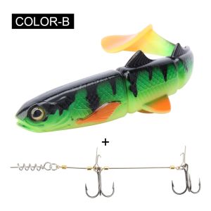 Spinpoler Pike Stinger Rig Hook with 3D Swimbait Soft Bait Fishing Lure Paddle T Tails For Zander Pike Big Game Fake Fish Tackle