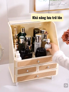 Hộp lưu trữ để bàn Hộp đựng đồ makeup Hộp sắp xếp ngăn kéo chống bụi Tủ mỹ phẩm để bàn điểm đa năng nhiều ngăn kiểu