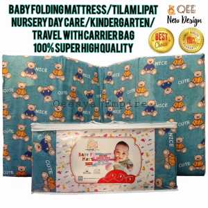 BABY FOLDING MATTRESS TILAM LIPAT NURSERY DAY CARE/KINDERGARTEN/TRAVEL WITH CARRIER BAG 100% SUPER HIGH QUALITY