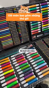 Bộ Bút Chì Màu 150 Món Dạng Cặp Xách Cho Bé Tập Vẽ bebi123shop