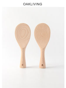 Oakliving Wooden Rice Spoon High Temperature Resistant Kitchen Utensil Durable Solid Wood Food Grade Spoon for Rice Cooking