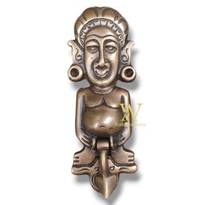 Ketukan Pintu Rumah Kuningan Antik Motif Etnic 1 Pcs