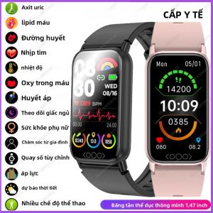 Vòng Đeo Tay Thông Minh Đường Huyết & Máy Đo Nhiệt Độ Cơ Thể Axit Uric Huyết Áp Lipid Theo Dõi Nhịp Tim Vòng Đeo Tay Thông Minh Chống Nước Cho Android iOS