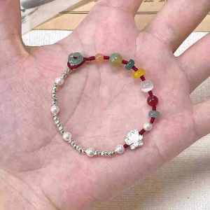 New Chinese Style Small Lotus Woven Bracelet Fresh Clear Beads Beautiful Colorful Best Friend Student Birthday Gift