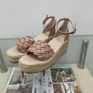 Platform Shoes Thick Sole Roman Sandals with Buckle Women Ins Cut Out PVC Woven Hemp Rope Foreign Trade Womens Shoes 36-Size 41