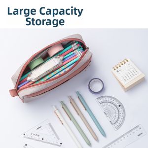 deli | High Capacity Aesthetic Simple Oxford Cloth Multi-functional Pencil Case