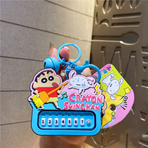 Couples Cartoon Music Themed PVC Keychain Stress Relief Educational Electronic Piano Bag Pendant Toys Creative Gift Keychain