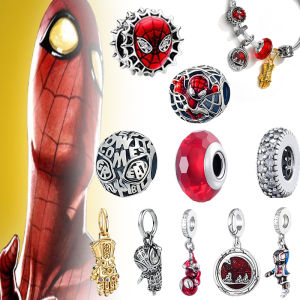 Hot Toys | Spider Man Inspired Charm Beads Paired With Thanos Wireless GlovesSpacerRed Glazed Beads Finished Bracelet Gift For Fans.