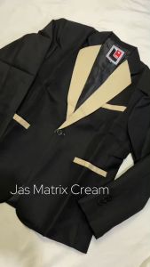 Blazer Matrix Cream Slimfit Korea Casual Modern