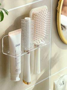 Bathroom Comb Storage Rack Bathroom Toilet Washstand Wall-Mounted Punch-Free Shaver Storage Wall Mount