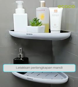 ECOCO Triangular Corner Bathroom Shelf Wall-Mounted Storage Rack Lotions Storage Kitchen Organizer For Bathroom Accessories Holder [SYS]