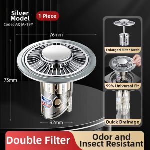 TAOSHI | Odor Proof Drain Filter Bug Prevention Deodorizer For Bathroom