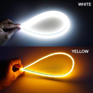 2pcs Car LED DRL Light Waterproof Flexible Universal Car Turn Lamp Daytime Night Running Light Brake Turn Signal LED Headlight