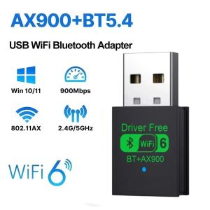 kebidumei | KEBIDUMEI Wifi 6 Mini USB Dongle Network Card BT 5.4 Wireless Receiver Dongle AX900 For Win 10/11 PC Dual Band 2.4G/5Ghz