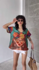 เสื้อผ้าเปลือกไหมอินเดีย พิมพ์ลายแน่นๆ ดีไซน์คอวีหน้า ช่วงชายผ่าข้าง~ผ้าไหมเนื้อดี ตัดเย็บประณีต คุณภาพสมราคา ใครยังไม่ได้ผ้าเนื้อนี้ ต้องมีนะคะ สวยหรูดูดี ใส่แมตช์ง่าย บอกเลยว่า!!Must Have!! ♡เสน่ห์ของผ้าเปลือกไหมอินเดีย เนื้อผ้ามันเงา พิมพ์ลายสวยคมชัด