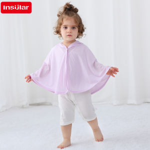 INSULAR Baby Sun Protection Hooded Cloak Sunscreen Coat Kids Dacron Clothes UV Protective Dressing Solid Color Breathable Summer