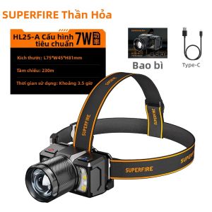 SUPERFIRE | Đèn Đeo Đầu Câu Cá Sáng Mạnh Có Sạc